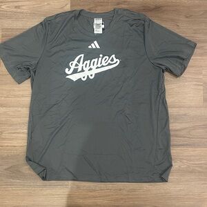 adidas Gray 'Aggies' Short-Sleeve Performance Tee
